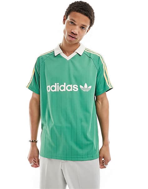 adidas Originals retro polo shirt in green 